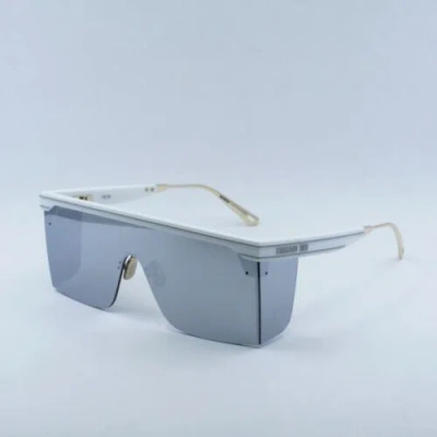 Pre-owned Dior Club M1u 51a4 Matte White/silver Mirrored 00--130 Sunglasses