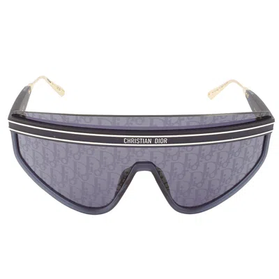 Dior Club M2u Blue Mirror Logo Shield Ladies Sunglasses Cd40079 90x 00 In Green