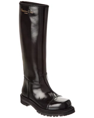 Dior Ebel Leather Knee-high Boot In Black
