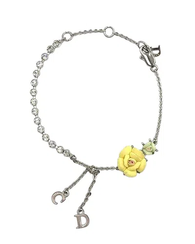 Dior Ette Rose Metal Enamel Bracelet (authentic Pre-loved) In Gray