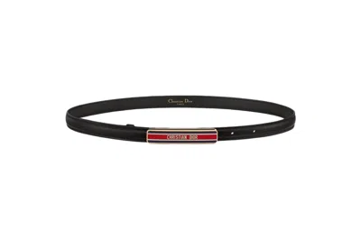 Dior Id Belt Red Buckle Black In Default Title