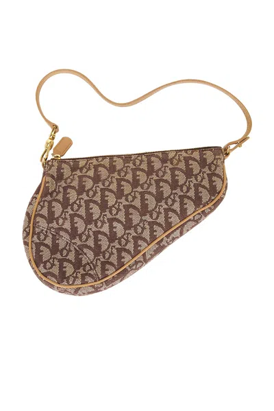 Pre-owned Dior Issimo Pochette Saddle Bag In Brown