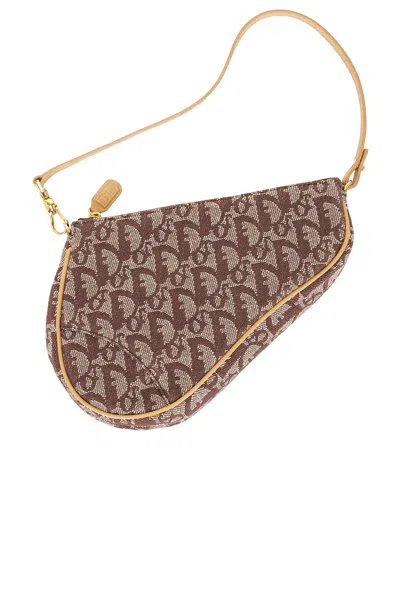 Pre-owned Dior Issimo Pochette Saddle Bag In Brown