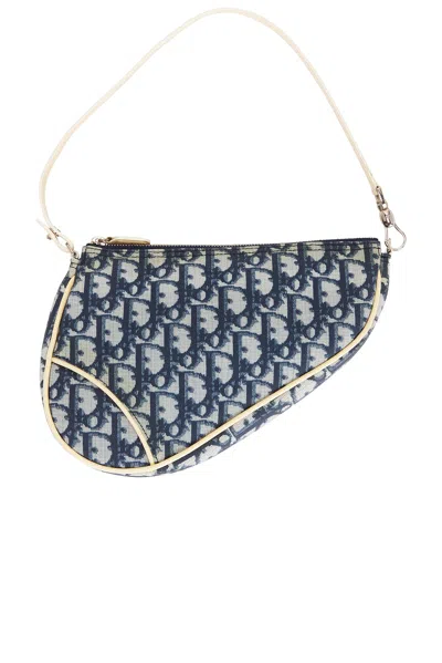 Pre-owned Dior Issimo Pochette Saddle Bag In Navy