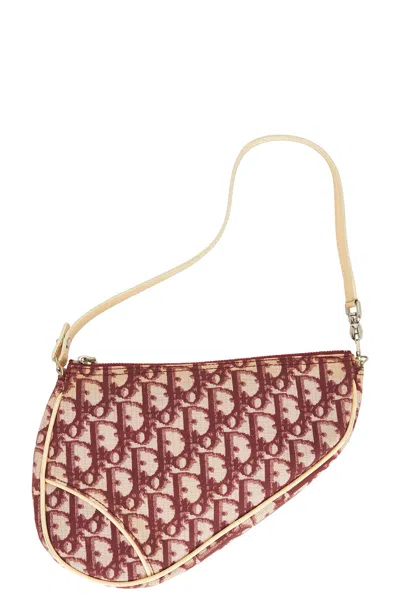 Pre-owned Dior Issimo Pochette Saddle Bag In Red