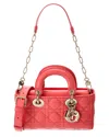 Dior Ivera Lady D-joy Small Leather Shoulder Bag In Pink