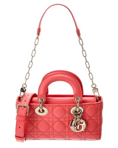 Dior Ivera Lady D-joy Small Leather Shoulder Bag In Pink