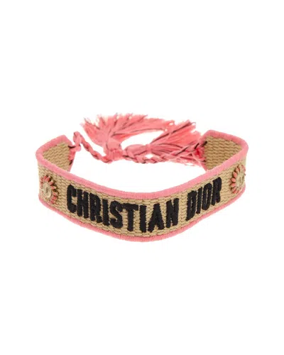 Dior Iviera Raffia Bracelet In Pink