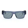 Dior Oblique S3i 52mm Mirrored Rectangular Sunglasses In Blue