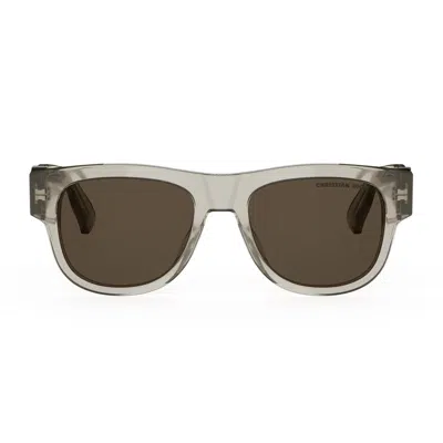 Dior Oblique S4i 78f0 Beige Sabbia Trasparente Sunglasses In Gold