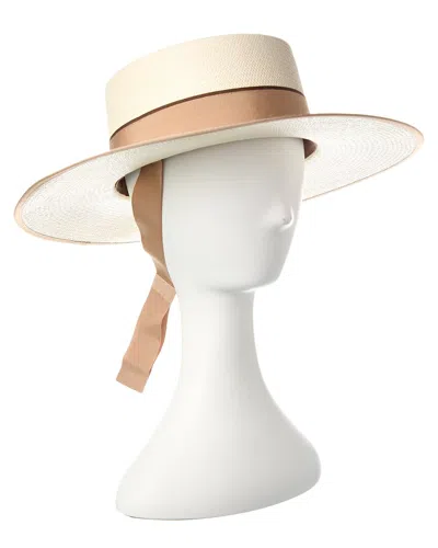 Dior White Hat Wide Brimmed Fedora D-Bobby Large-Brim Hat Straw with Ecru and Gold-Tone  main image 4