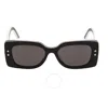 Dior Pacific S1u Dark Grey Rectangular Ladies Sunglasses Cd40098u 01a 53 In Grey