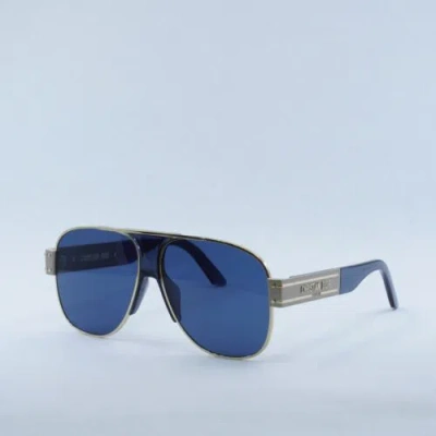 Pre-owned Dior Signature A3u B0b0 Gold / Blue 61-13-140 Sunglasses Authentic