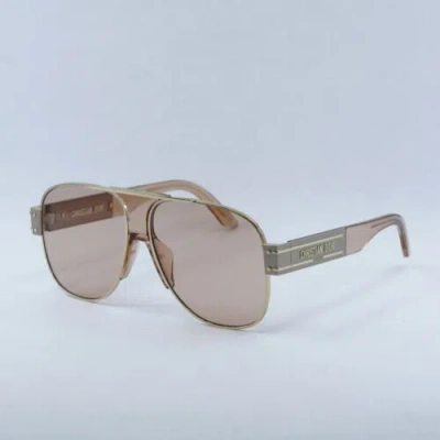 Pre-owned Dior Signature A3u B0l0 Gold / Pink 61-13-140 Sunglasses