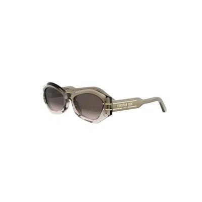 Dior Signature B1u Brown Gradient Geometric Ladies Sunglasses Cd40139u 95f 55 In Gray