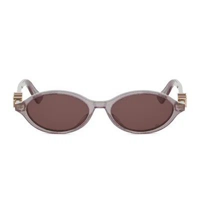 Dior Treasure R1i 84d0 Viola Glitterato Trasparente Sunglasses In Gray
