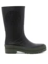 Dior Logo Embossed Round Toe Rain Boots In Black