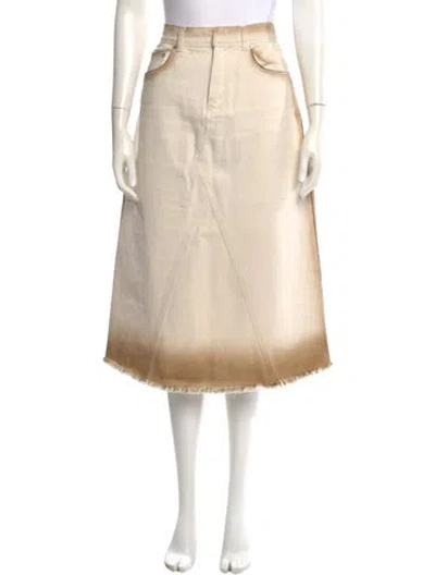 Pre-owned Dior Distressed Accents Midi Length Skirt In Neutral