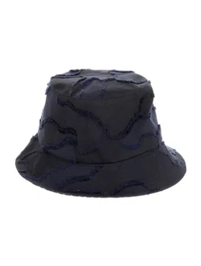 Pre-owned Dior Distressed Bucket Hat In Blue