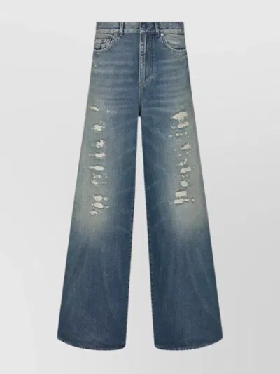 DIOR DISTRESSED DENIM TROUSERS BELT LOOPS