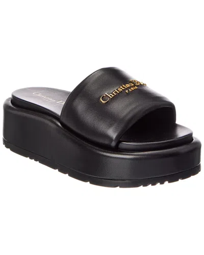 Dior D-lane Leather Sandal In Black