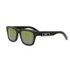 Dior B23 S1i 53mm Rectangular Sunglasses In Green