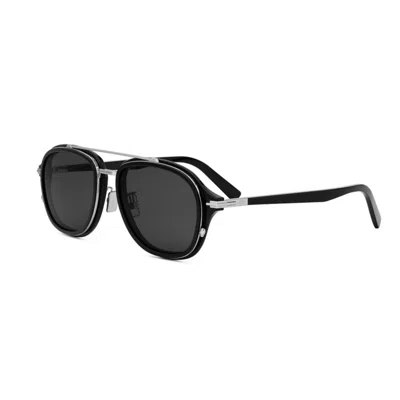 Dior Blacksuit R7u Sunglasses In Shiny Black Smoke