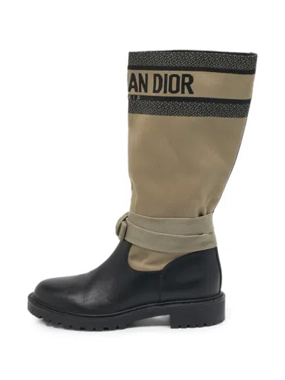 Pre-owned Dior D-major Buckled Boots In Neutral