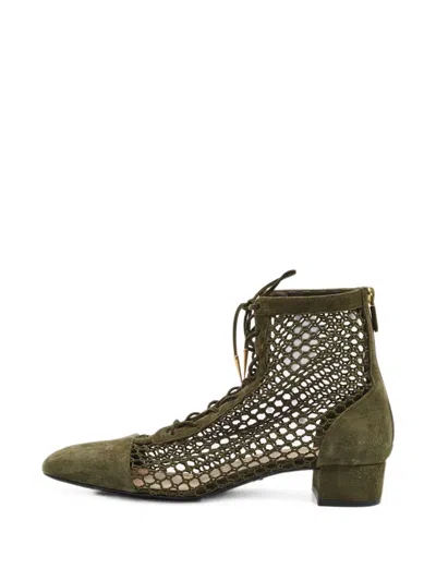 Pre-owned Dior D-naughtily Ankle Boots In Green