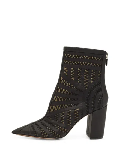 Pre-owned Dior D-naughtily Mesh Ankle Boots In Black