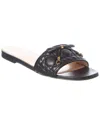 Dior Cannage Leather Sandal In Black