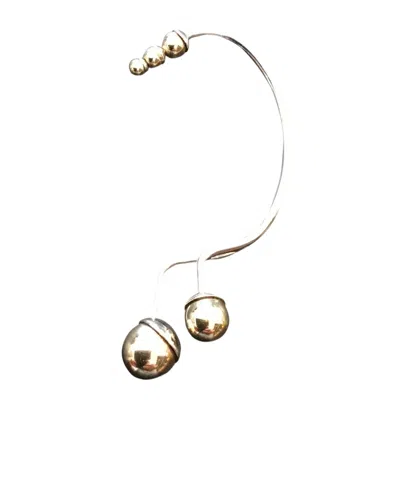 Dior Double Ball Earrings In Gold