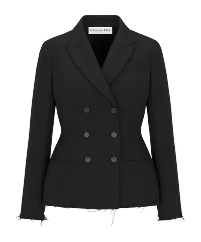 Dior Double-breasted Blazer In Black