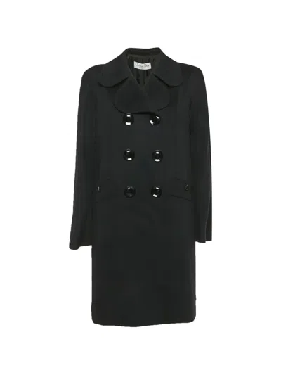 Pre-owned Dior Double-breasted Coat In Black