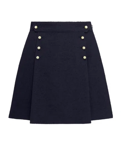 Dior Double-breasted Logo Skirt In Blue