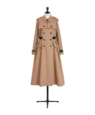 Dior Double-breasted Trench Coat In Nude