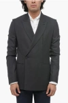 DIOR DOUBLE-BREASTED WOOL BLAZER WITH PEAK LAPEL