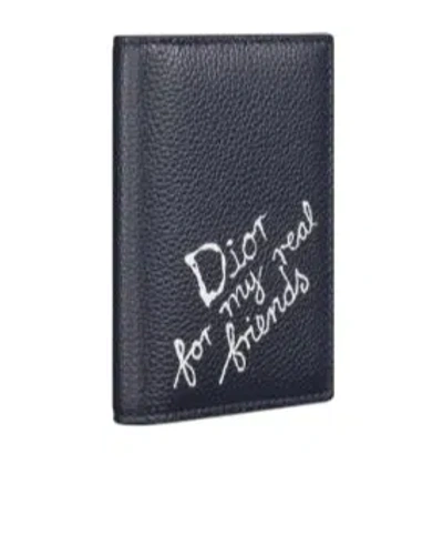 Dior Double-fold Wallet In Black