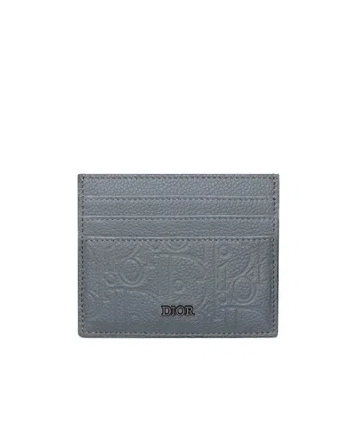 Dior Double-fold Wallet In Gray