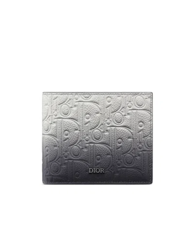 Dior Double-fold Wallet In Gray