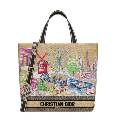 Dior Double Handle Crossbody Bag In Multi