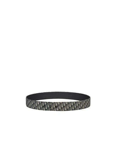 Dior Double-sided Belt In Black