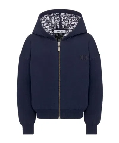 Dior Double-sided Hooded And Zippered Cardigan In Black