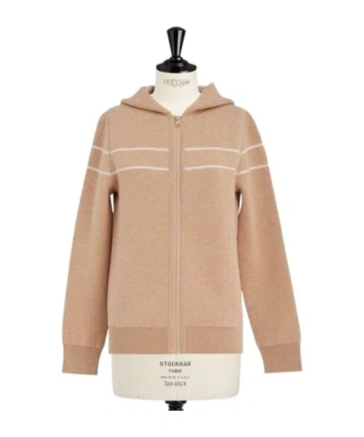 Dior Double-sided Hooded Sweater In Nude