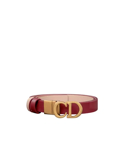 Dior Double-sided Saddle Belt In Nude