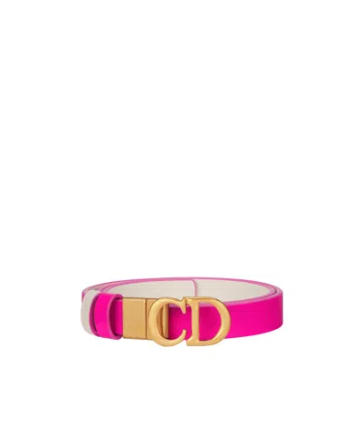 Dior Double-sided Saddle Belt In Pink