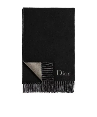 Dior Double-sided Scarf In Black