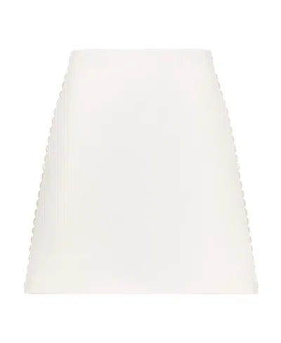 Dior Double-sided Wool Skirt In White