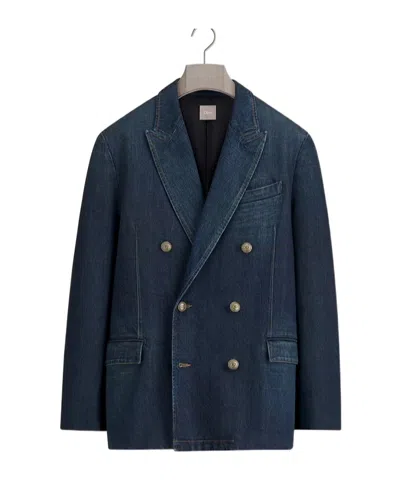 Dior Double-breasted Suit Jacket In Blue