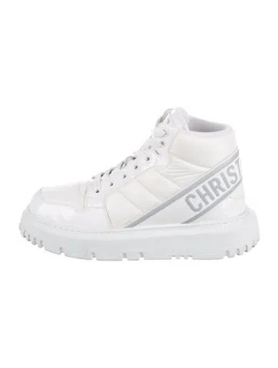 Pre-owned Dior D-player Patent Leather Lace-up Boots In Neutral